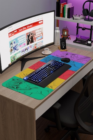 Fairy Tail Anime V5 - 90x40 Xxl Gaming Kauçuk Kaymaz Taban Mouse Pad Fare Altlığı