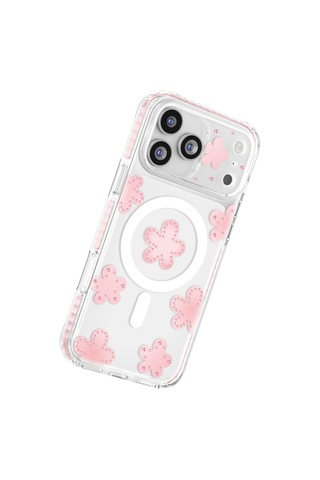 İphone 17 Pro Max Uyumlu Kılıf M-safe Şarj Özellikli Zore Paris Elvo Sert Pc Kapak Pembe
