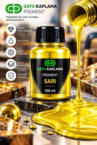 Gato Kaplama Solvent Bazlı Transparan Sıvı Pigment Boya 100 Ml Sarı Renk Renklendirici
