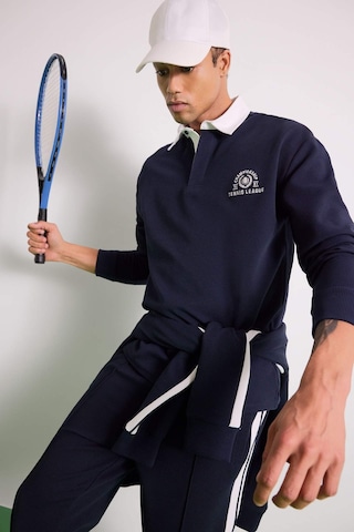 Defacto Defactofit Boxy Fit Gömlek Yaka Sporcu Sweatshirt F4396ax25aunv253 Lacivert