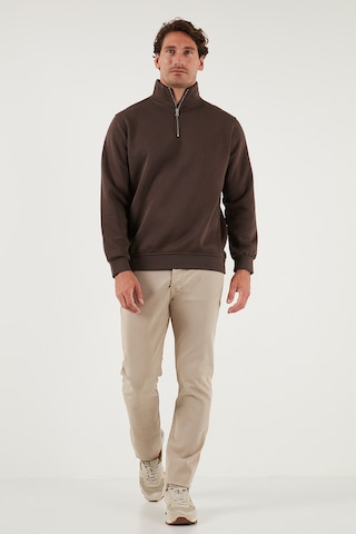 Buratti Pamuklu Regular Fit Yarım Fermuarlı Dik Yaka Erkek Sweat 59052592 Koyu Kahve