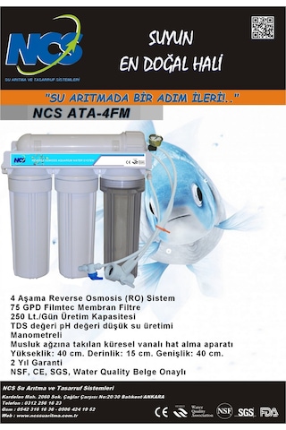 Ncs Ata 4Fm Akvaryum Tipi Su Arıtma Cihazı