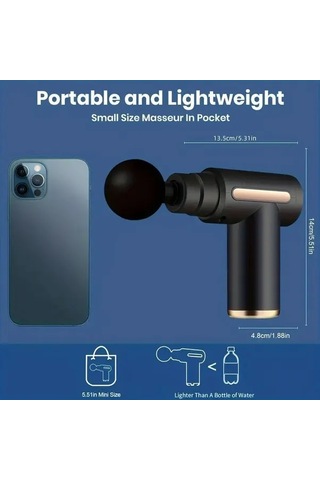 Fochsia Black Taşınabilir Derin Doku Masaj Tabancası Yüksek Tork Motoru 6 Hız 4 Başlık Usb Şarj Altın