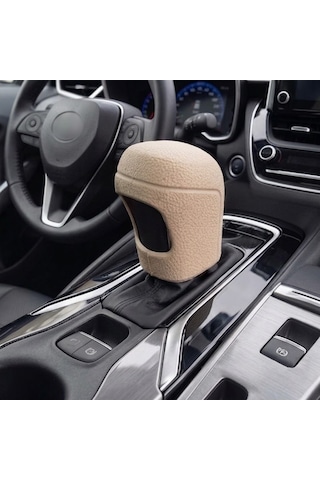 Toyota Uyumlu Silikonlu Otomatik Vites Topuzu Koruyucu Kılıfı Bej Diğer