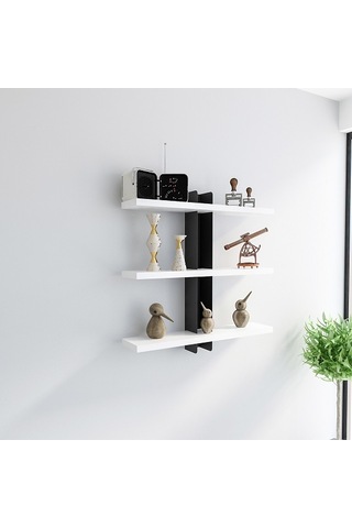 Duvar Rafı Mita Beyaz Siyah