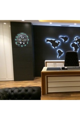 Büyük Dev 35 Cm Baykuşlu Fosforlu Bombe Camlı Sessiz Duvar Saati Çok Renkli