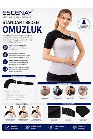 Standart Beden Omuzluk Omuz Destekleyici Omuz Destekleme Bandajı
