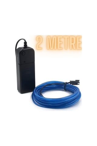 Bataryalı Araç Içi Aydınlatma Ip Şerit Led Neon Turuncu 2 Metre