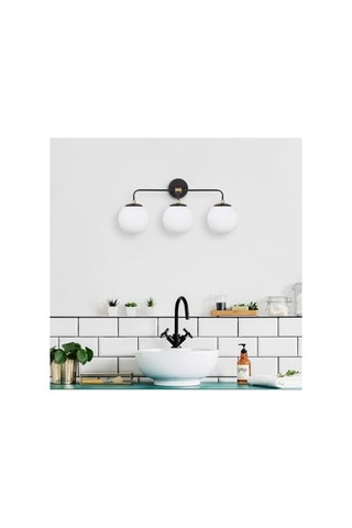 Siyah Boyalı Aplik E14 Metal Cam 22x24cm Diğer