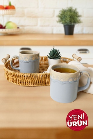 Keramika Shizen Gri Silindir Kupa 10 Cm 2 Adet 613 Gri