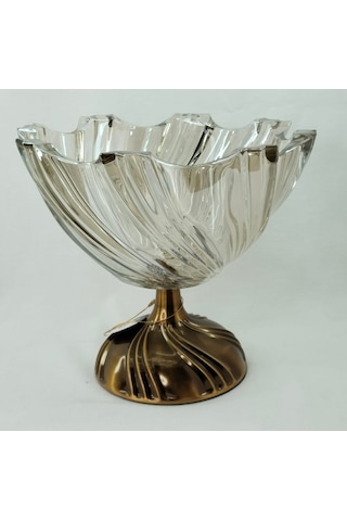 Güven Home Store Açık Bal Rengi Kristal Diagonal Oyma Desenli Büyük Boy Gondol