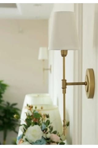 Duvar Aplik Krem Abajur Eskitme Gold Sarı Modern Tasarım Elektrik Ile Çalışır Gold