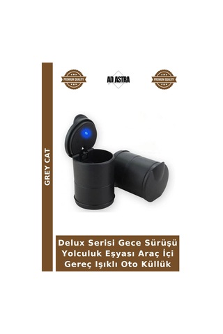 Delux Serisi Gece Sürüşü Yolculuk Eşyası Araç İçi Gereç Işıklı Oto Küllük