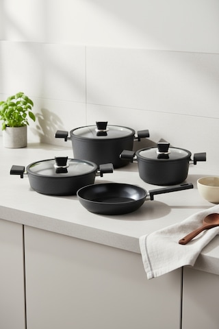 Bernardo Mayasa 7 Parça Seramik Tencere Seti Siyah Fil Dişi