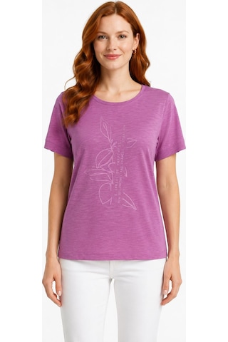 Neden Tekstil Kadın Pembe Baskılı Kısa Kollu Pamuklu T-shirt