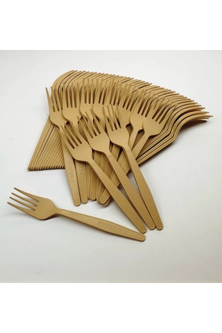 Klık-pıknık 50 Adet Petek Zemaçlı Tek Kullanımlık Çatal Krem Rengi 183786453 100 adet