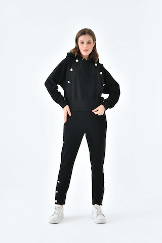 Ftz Women Kadın İki İp Düğme Detaylı Takım Siyah 30640-siyah Siyah