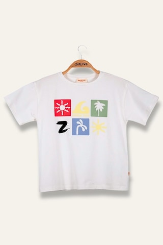 Erkek Çoçuk Future Baskılı T-shirt - Ekru Ekru