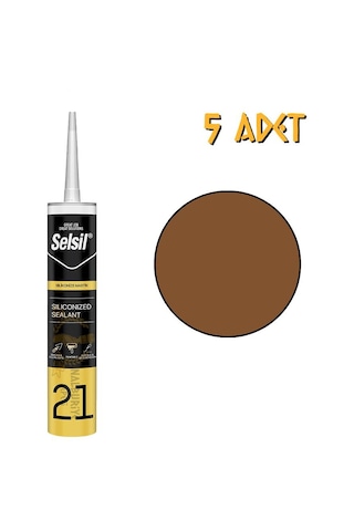 Selsil Silikonize Mastik Altın Meşe 500 Gr. - 5 Adet