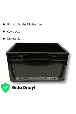 Alpbx 1.kalite Siyah Plastik Kasa 40x30x22 Cm - Kutu 21 Litre