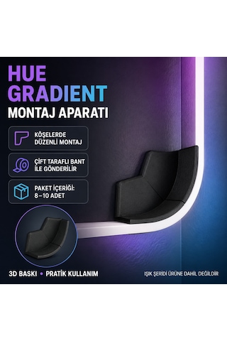 Tv Kenarı Led Şerit Kablo Tutucu Klips - Hue Gradient Uyumlu
