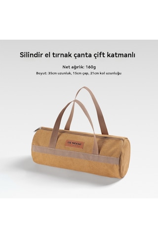 Açık Kamp Aksesuarları Saklama Çantası Çadır Rüzgar Halatı Zemin Tırnak Aracı Saklama Çantası Kamp Taşınabilir Zemin Tırnak Paketi Silindir Çanta Çift Kalınlıkta Kahverengi