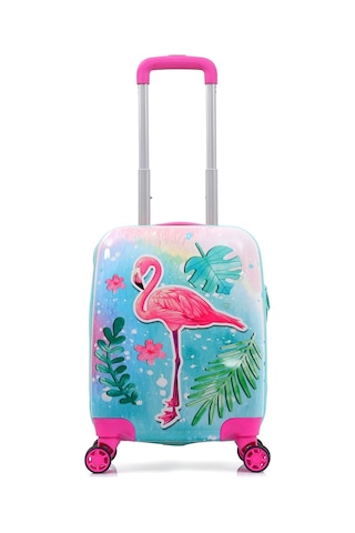 Gedox Kids Pembe Flamingo Ve Güneş Desenli Kız Çocuk Valizi 153.03 Pembe Flamingo Ve Güneş