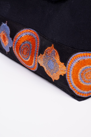Fabric Craft Bag El Çantası Duck Kumaş Etnik Bordürlü Lacivert Lacivert - Mavi