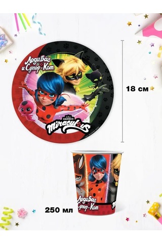 Nd Plej Ladybug And Wondercat Tek Kullanımlık Bardaklar Ve Tabaklar 155198696 100 adet