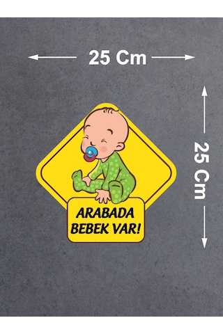 Arabada Bebek Var Sticker - Araba Oto Motosiklet Karavan Sticker - 00170 25x25 Cm