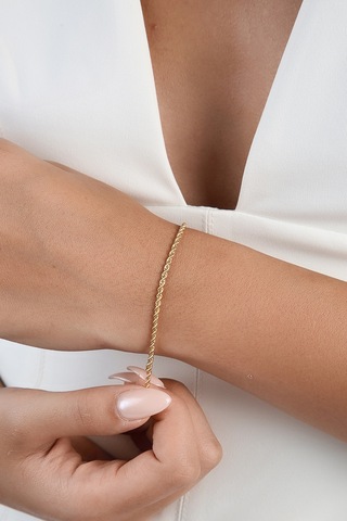 Altınkesesi 14 Ayar Altın Halat Burgu Bileklik