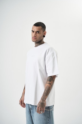 Respire Erkek Da Vinci Baskılı Oversize T-shirt Beyaz