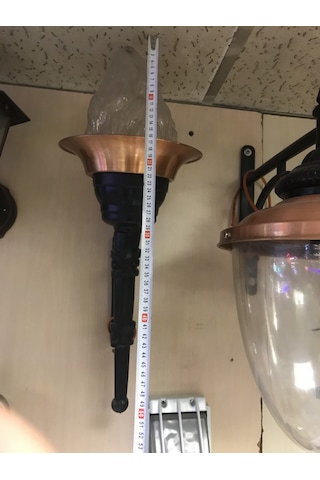 Meşale Bakır Bahçe Cam Başlık E27 Duy Küçük Boy Diğer