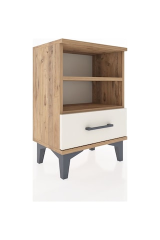Arges Komodin 2 Raflı Tek Çekmeceli 44x30x64 Çam-aytaşı Çam