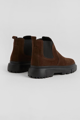Kalın Faylon Hafif Taban Yanları Lastikli Erkek Kahve Chelsea Bot Tberk205 Kahve