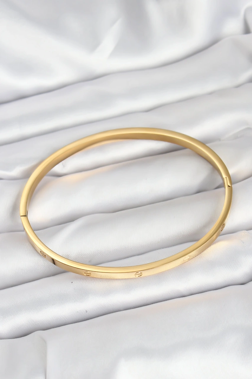 Tua Moda 316l Çelik Gold Renk 65 Mm İnce Kadın Kelepçe Bileklik Altın