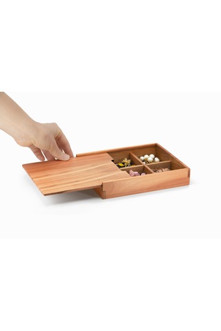 Woodsaka - Bölmeli Sürgülü Kapaklı Yatay Kutu