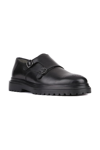 Shoetyle - Siyah Deri Tokalı Erkek Klasik Ayakkabı 250-2379 -824-siyah Siyah