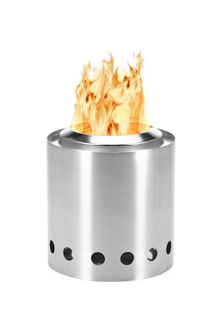 Symbee Paslanmaz Çelik Tek Parça Mangal Ocağı - Yüksek Isıya Dayanıklı, Az Dumanlı, İyi Havalandırma Gümüş