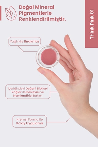 Bade Natural Krem Göz Farı 01 Think Pink