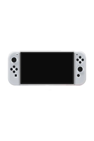 Nintendo Switch Oled El Destekli Grip Tasarımlı Koruyucu Silikon Kılıf Beyaz