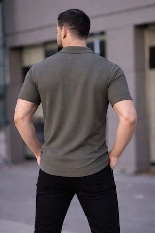 Etiler Collection Erkek Waffle Kumaş Kısa Kollu Düğmeli Açık Yaka Regular Fit Gömlek - Haki