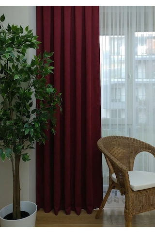 Evdepo Home Deniz Soft Pileli Fon Perde Bordo (451161539) Bordo