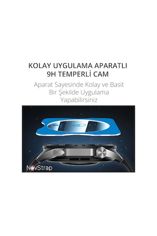 Novstrap Xiaomi Redmi Watch 5 Lite İle Uyumlu Ekran Koruyucu 9h Temperli Cam Kolay Uygulama Aparatlı
