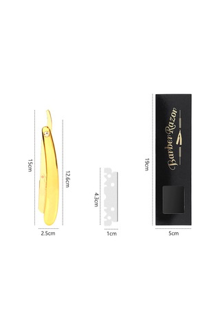 Yifomall Erkekler İçin Altın Kaplama Klasik Tıraş Bıçağı - Yüz Ve Sakal Tıraşı 1 Saat