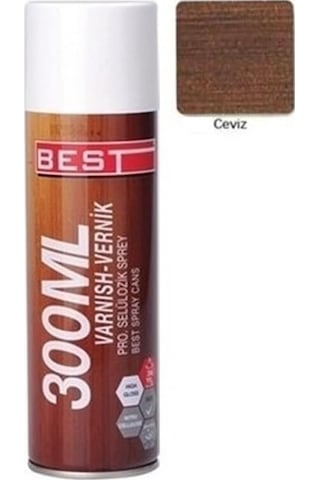 Selülozik Sprey Ahşap Metal Vernik 300 Ml Ceviz Renk