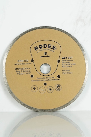 Rodex RRB180 Sürekli Tip Elmas Tuğla, Granit, Mermer Kesme Diski