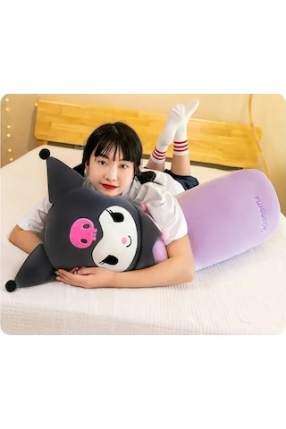Kawaii Sevimli Yumuşak Uzun Yastık Peluş Doğum Günü Hediyesi 60 Cm Kuromi