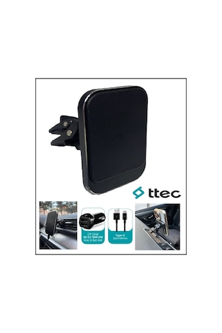 Ttec Araç Telefon Tutucu Izgara Petek Havalandırma Kalorifer Magsafe Uyumlu Kablosuz Şarj Özellikli
