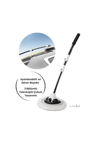 Ultra Yumuşak Premium Mikrofiber Ufak Makarna Başlıklı Teleskopik Araç Yıkama Mopu 1 Adet